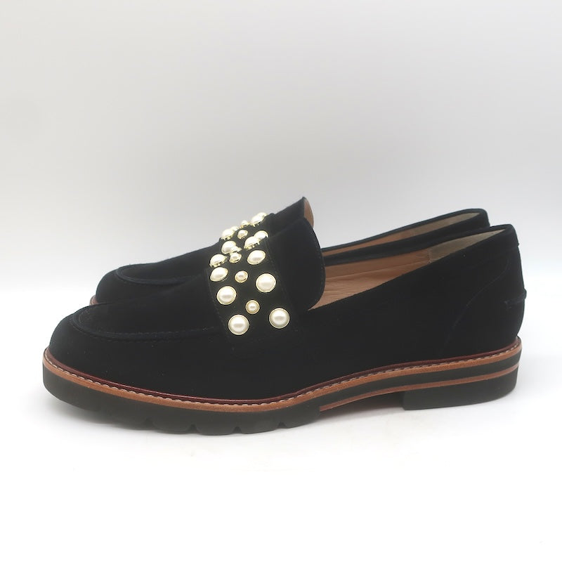 Stuart Weitzman Mocpearl Loafers Black Suede Size 11