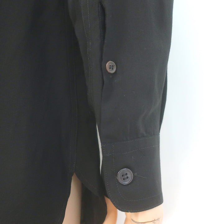 Yohji Yamamoto Pour Homme Double Collar Shirt Black Tencel Size 2 NEW