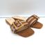 L'Agence Aurelie Bamboo Buckle Slide Sandals Brown Suede Size 7