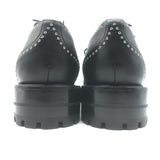 Alaia Eyelet-Embellished Derby Loafers Black Leather Size 39