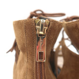 L.K. Bennett Gladiator Sandals Brown Suede Size 40 Lace-Up Flats