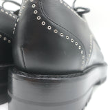 Alaia Eyelet-Embellished Derby Loafers Black Leather Size 39