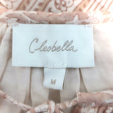 Cleobella Pleated-Hem Belted Mini Dress Blush Floral Print Cotton Size Medium