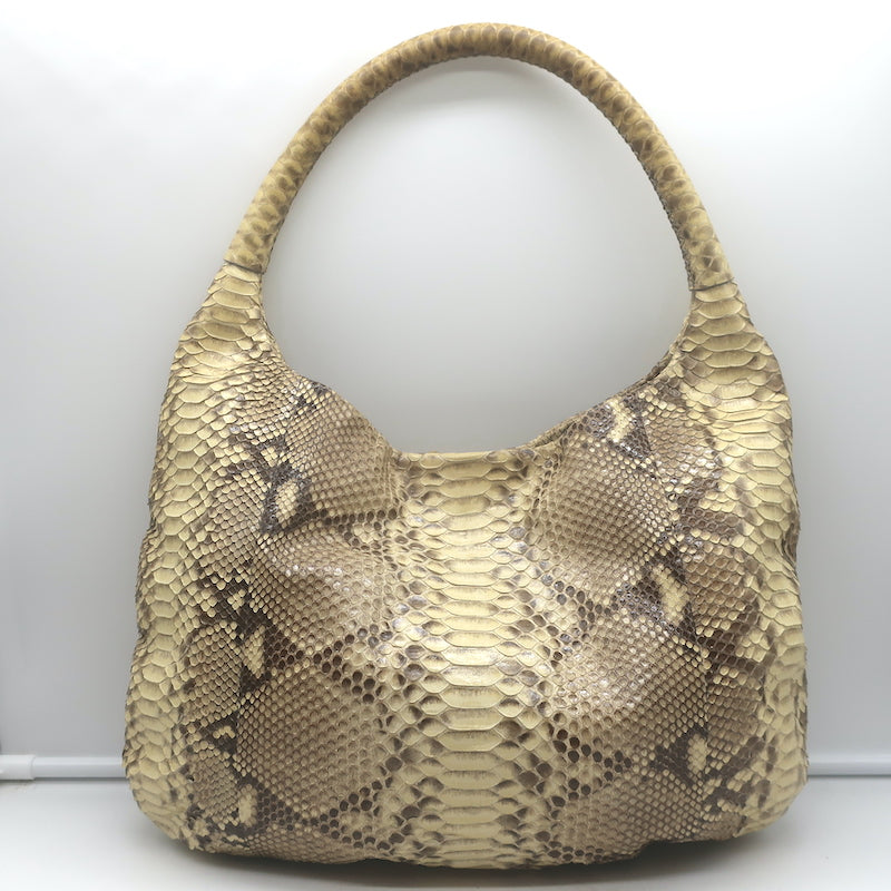 Devi Kroell Snakeskin Large Hobo Bag Ivory
