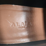 Alaia Eyelet-Embellished Derby Loafers Black Leather Size 39