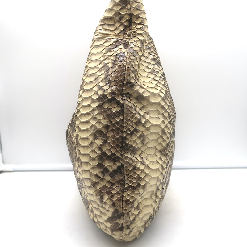 Devi Kroell Snakeskin Large Hobo Bag Ivory