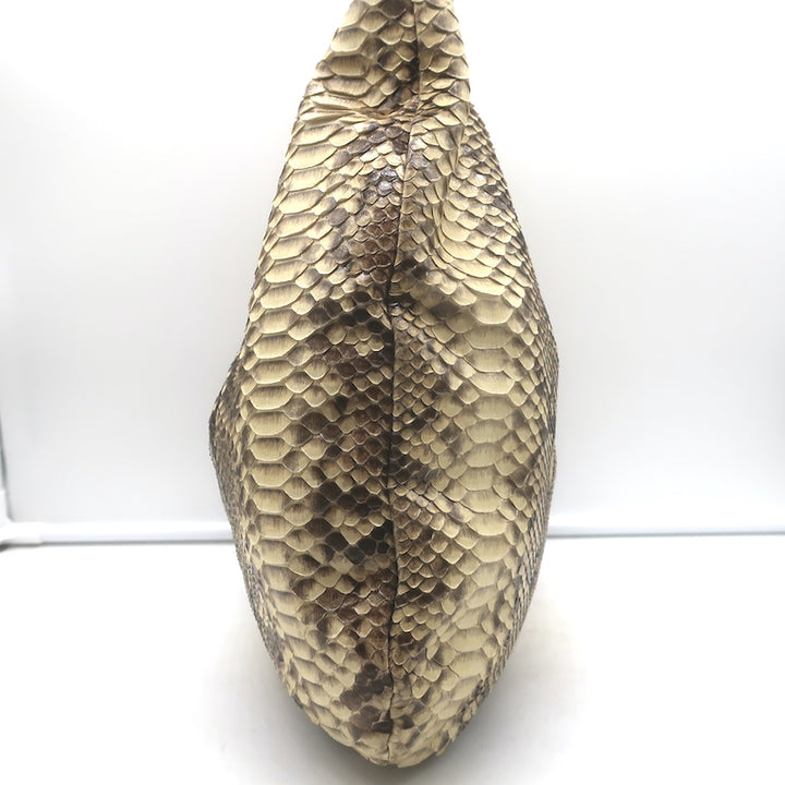 Devi Kroell Snakeskin Large Hobo Bag Ivory