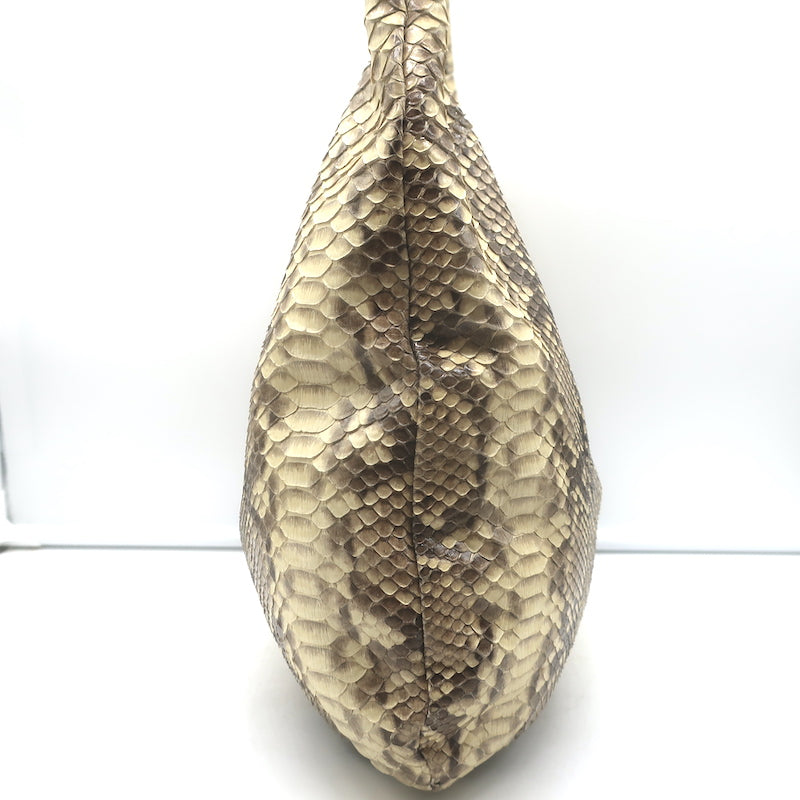 Devi Kroell Snakeskin Large Hobo Bag Ivory