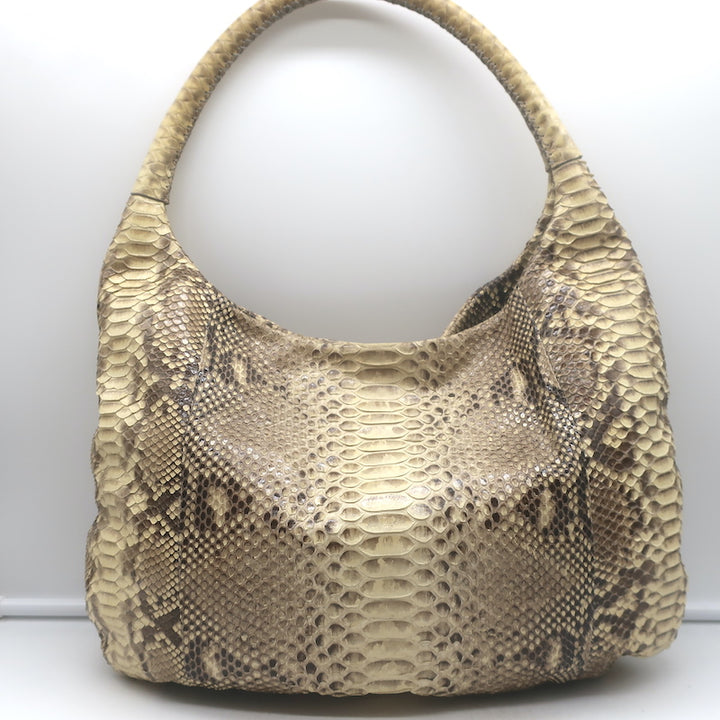 Devi Kroell Snakeskin Large Hobo Bag Ivory
