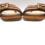 L'Agence Aurelie Bamboo Buckle Slide Sandals Brown Suede Size 7