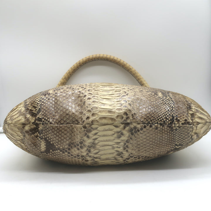 Devi Kroell Snakeskin Large Hobo Bag Ivory