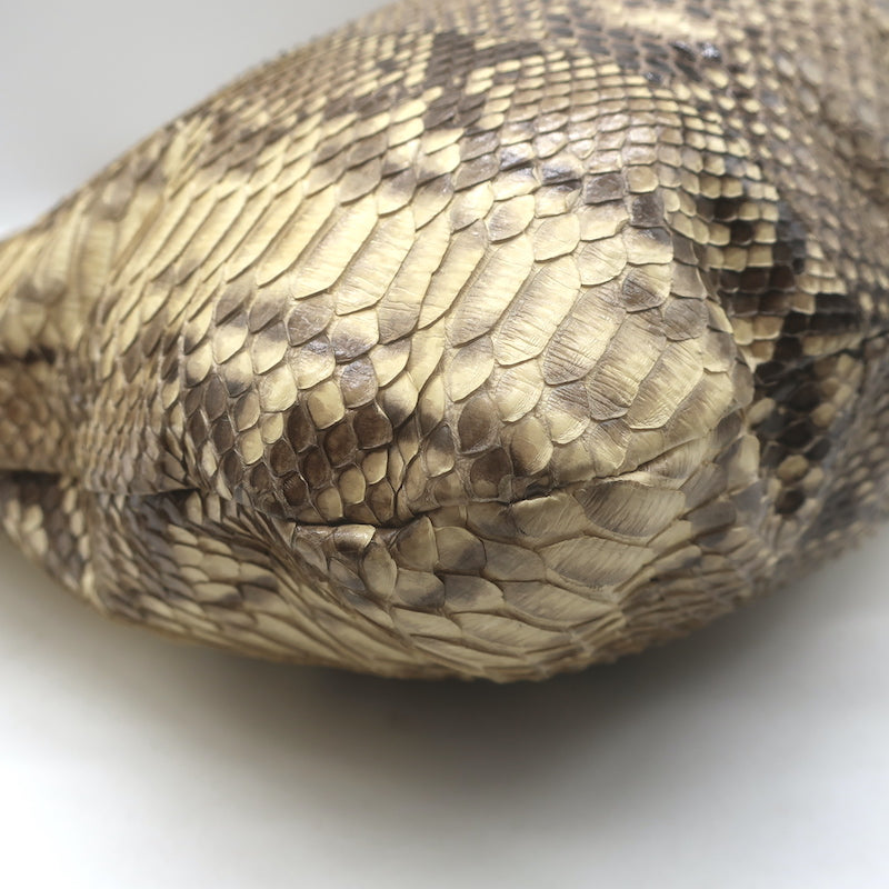 Devi Kroell Snakeskin Large Hobo Bag Ivory