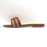 L'Agence Aurelie Bamboo Buckle Slide Sandals Brown Suede Size 7