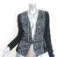Rebecca Taylor Leopard Zip-Hem Peplum Jacket Gray & Black Wool Knit Size 6
