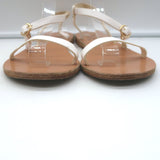 Ancient Greek Sandals Niove Slingback Sandals White Leather Size 40