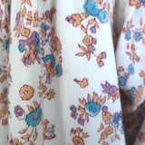 Mille Daisy Tassel-Tie Mini Dress Cream Floral Print Cotton Size Medium