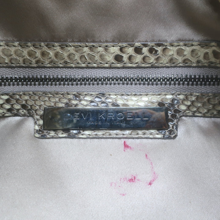 Devi Kroell Snakeskin Large Hobo Bag Ivory