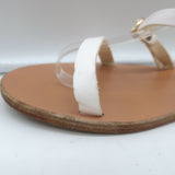 Ancient Greek Sandals Niove Slingback Sandals White Leather Size 40