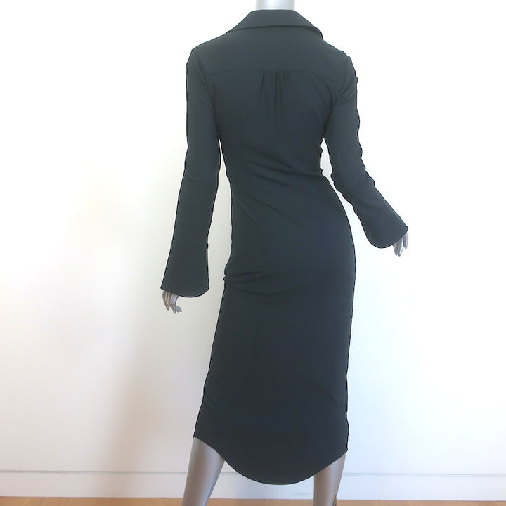Cinq a Sept McKenna Twist-Front Collared Midi Dress Black Size 0