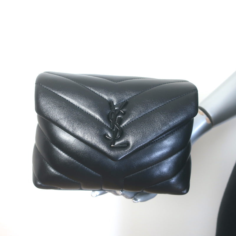 Saint Laurent LouLou Toy Mini Crossbody Bag Black Quilted Leather