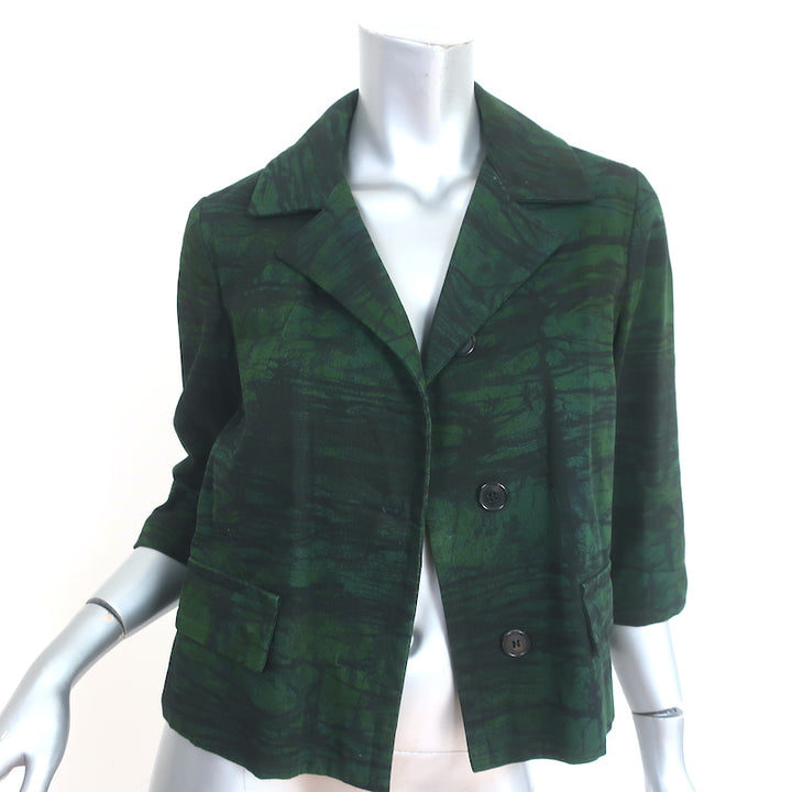 Marni Winter Edition 2013 Jacket Green Printed Cotton Twill Size 38