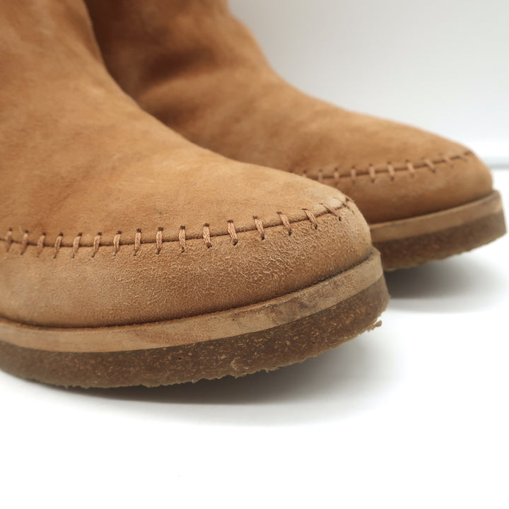 Jenni Kayne Shearling Moc Boots Brown Suede Size 37 Flat Ankle Boots
