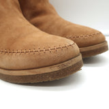 Jenni Kayne Shearling Moc Boots Brown Suede Size 37 Flat Ankle Boots