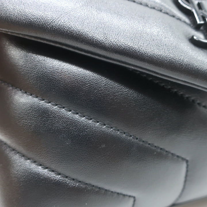 Saint Laurent LouLou Toy Mini Crossbody Bag Black Quilted Leather