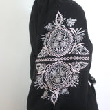 Ulla Johnson Sofia Embroidered Belted Midi Dress Black Cotton Size 2