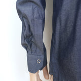 Paul Smith Sequined Yoke Snap-Front Shirt Blue Chambray Size Extra Large