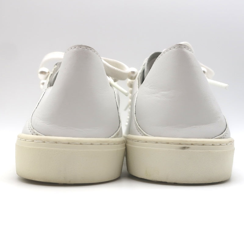 Stuart Weitzman Goldie Faux Pearl Convertible Sneakers White Leather Size 10