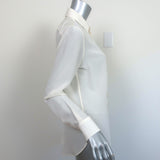 Saint Laurent Silk Button Down Shirt Ivory Size 40 Long Sleeve Blouse