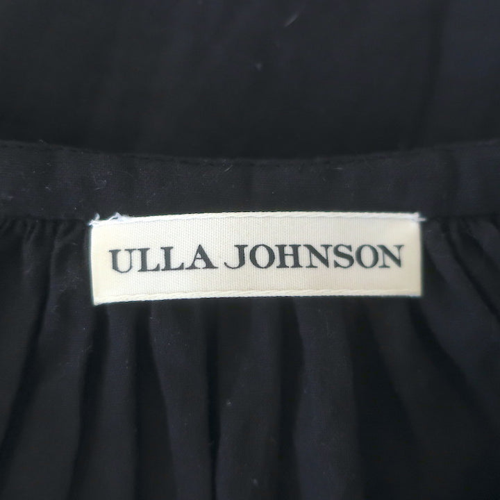 Ulla Johnson Sofia Embroidered Belted Midi Dress Black Cotton Size 2