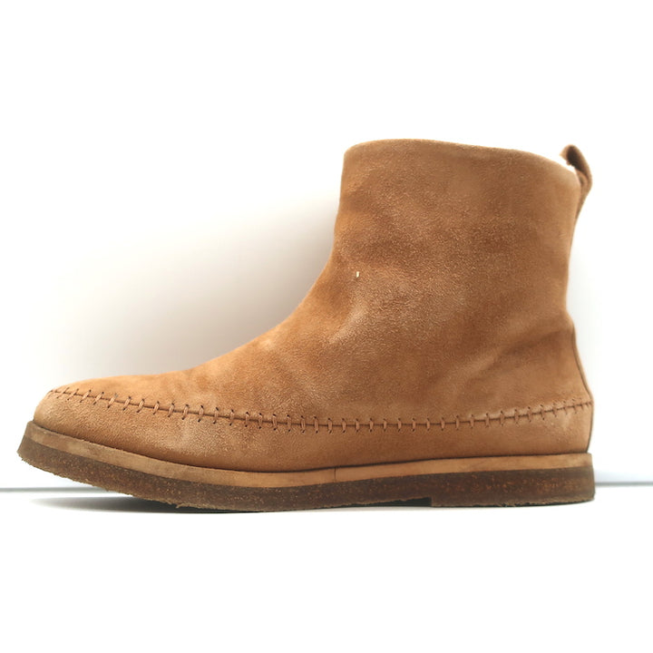 Jenni Kayne Shearling Moc Boots Brown Suede Size 37 Flat Ankle Boots