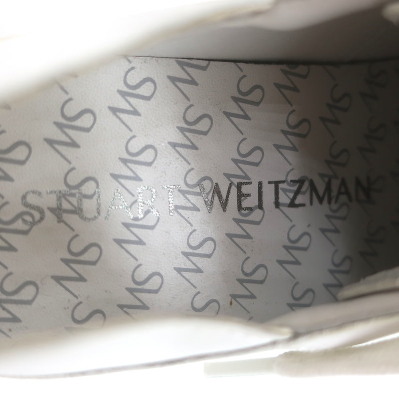 Stuart Weitzman Goldie Faux Pearl Convertible Sneakers White Leather Size 10