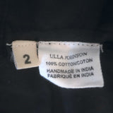 Ulla Johnson Sofia Embroidered Belted Midi Dress Black Cotton Size 2