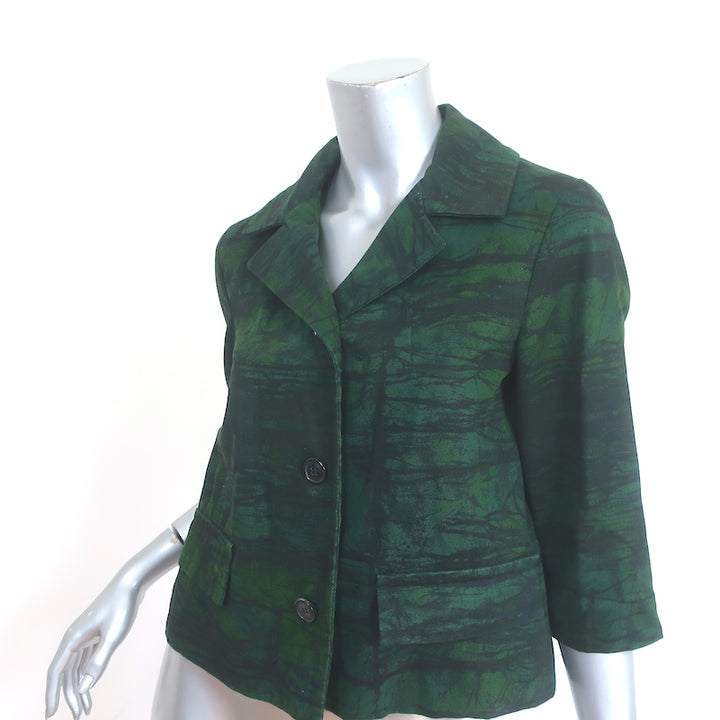 Marni Winter Edition 2013 Jacket Green Printed Cotton Twill Size 38