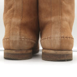 Jenni Kayne Shearling Moc Boots Brown Suede Size 37 Flat Ankle Boots