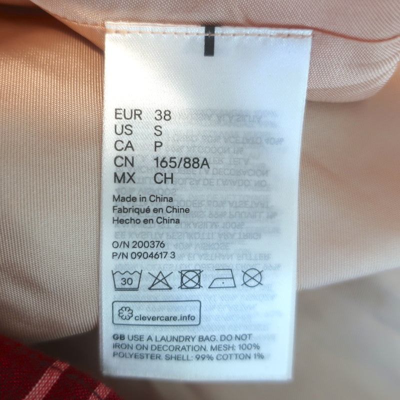 H&amp;M x Simone Rocha Pearl-Embellished Ruffled Tartan &amp; Mesh Dress Size Small NEW