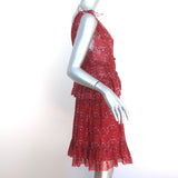 Ulla Johnson Sleeveless Mini Dress Noelle Ruby Printed Silk Georgette Size 8