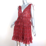 Ulla Johnson Sleeveless Mini Dress Noelle Ruby Printed Silk Georgette Size 8