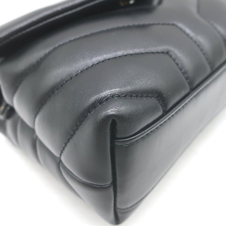 Saint Laurent LouLou Toy Mini Crossbody Bag Black Quilted Leather