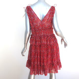 Ulla Johnson Sleeveless Mini Dress Noelle Ruby Printed Silk Georgette Size 8