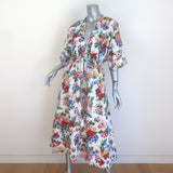 Emilia Wickstead Zarina Floral Print Kaftan Dress White/Multi Cotton Size Medium