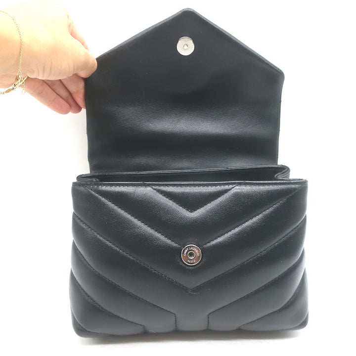 Saint Laurent LouLou Toy Mini Crossbody Bag Black Quilted Leather