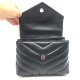 Saint Laurent LouLou Toy Mini Crossbody Bag Black Quilted Leather