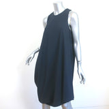 Issey Miyake Asymmetric Draped Dress Navy Crepe Size 2