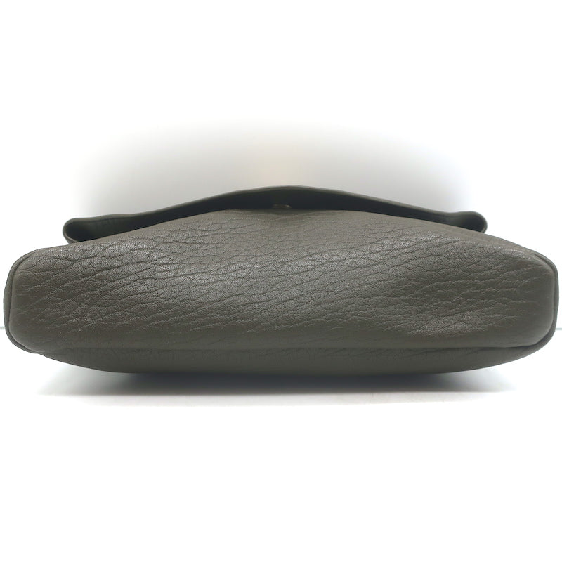 Saint Laurent Cassandre Large Envelope Pouch Light Musk Leather Clutch NEW