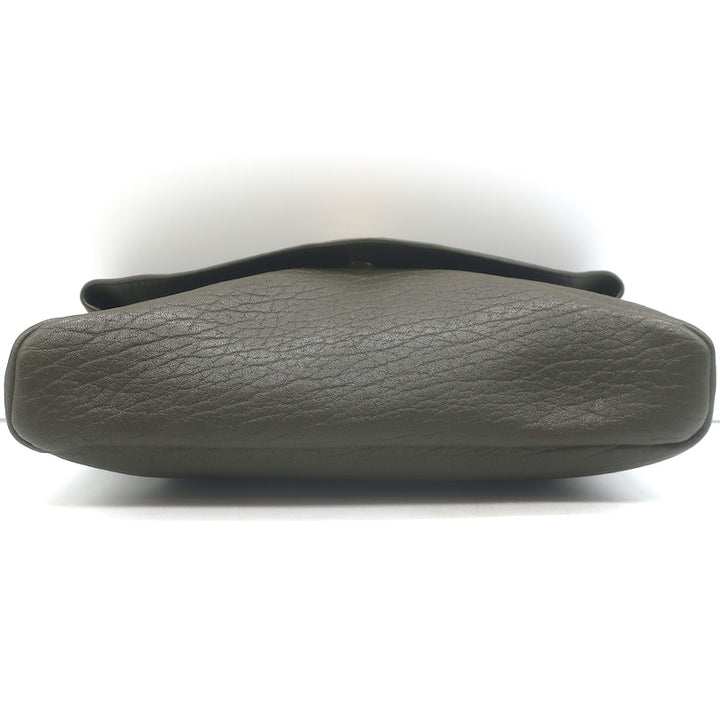Saint Laurent Cassandre Large Envelope Pouch Light Musk Leather Clutch NEW