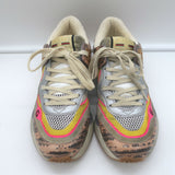 Gucci Ultrapace Low Top Sneakers Lizard-Embossed Leather & Suede Size 38